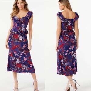 Sophia Vergara Sweetheart Midi Dress Size Small Floral